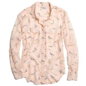 Madewell silk bird shirt